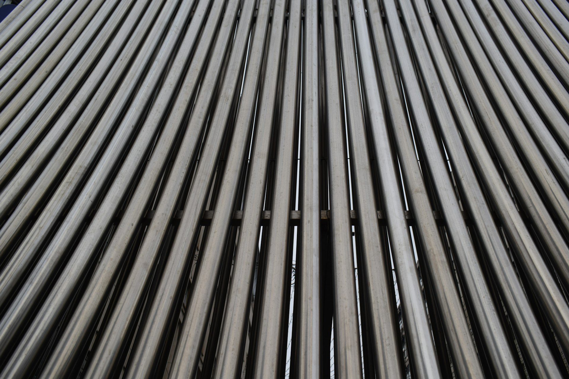 a close up view of a large metal pipe